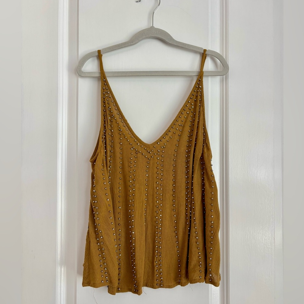 Free People Intimately Brown Studded V-Neck Camisole